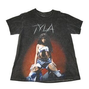 Tyla Official Merch Graphic T-Shirt XL Charcoal Mineral‎ Wash Cotton Tee